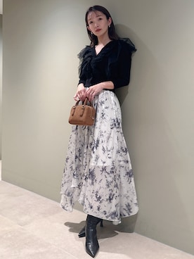 「SNIDEL（スナイデル）のアイテム（ブーツ）」を使った、SNIDELさん（レディース・159cm）の冬コーディネート