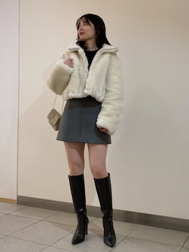 「SNIDEL（スナイデル）のアイテム（その他アウター）」を使った、SNIDELさん（レディース・160cm）の冬コーディネート