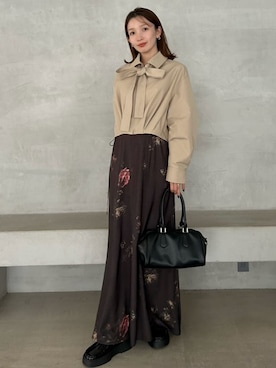 「SNIDEL（スナイデル）のアイテム（ブルゾン）」を使った、SNIDELさん（レディース・159cm）の冬コーディネート