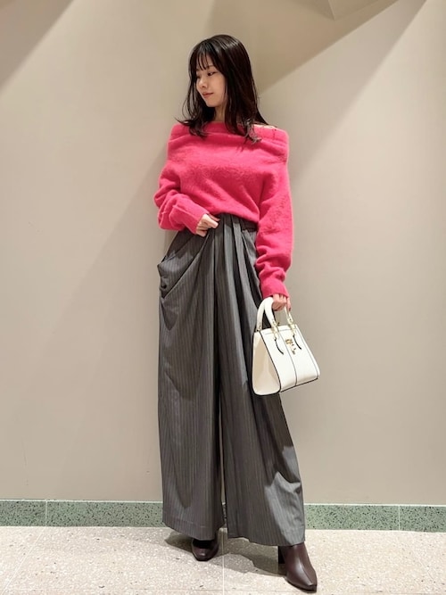 HIGH QUALITY】フォックスカシミヤオフショルプルオーバー（ニット