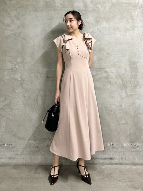 リボンショルダードレス（ワンピース）｜SNIDEL（スナイデル）の  