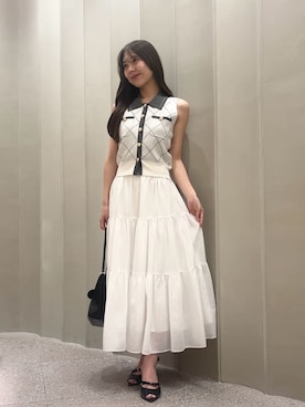 「SNIDEL（スナイデル）のアイテム（ワンピース/ドレス）」を使った、SNIDELさん（レディース・160cm）の夏コーディネート