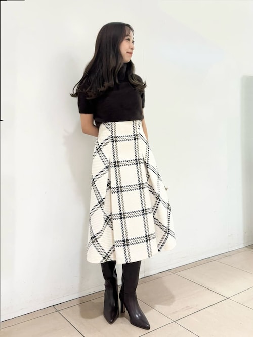 Sustainableロービングチェックミドルスカート（スカート）｜SNIDEL