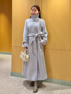 「アイテム（チェスターコート、ブルー系）」を使った、SNIDELさん（レディース・160cm）の秋コーディネート