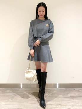 「SNIDEL（スナイデル）のアイテム（ブーツ）」を使った、SNIDELさん（レディース・167cm）の冬コーディネート