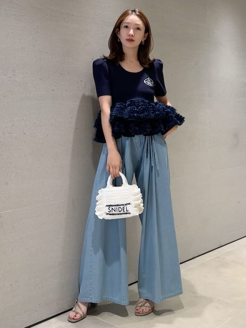 ウエストデザインボリュームワイドパンツ（その他パンツ）｜SNIDEL
