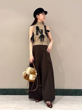 「SNIDEL（スナイデル）のアイテム（帽子）」を使った、SNIDELさん（レディース・159cm）の夏コーディネート
