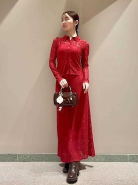 「アイテム（チャーム）」を使った、SNIDELさん（レディース・160cm）の秋コーディネート