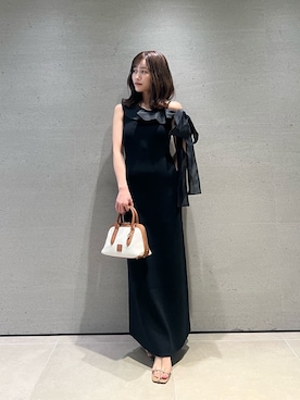 「ニットワンピース」｜「アイテム（イエロー系）」を使った、SNIDELさん（レディース・153cm）の夏コーディネート