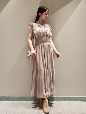 Sustainableシアープリーツウエストワンピースを使った人気