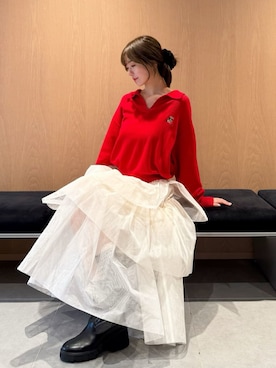 「肌見せ」｜「アイテム（ショルダーバッグ）」を使った、SNIDELさん（レディース・162cm）の秋コーディネート