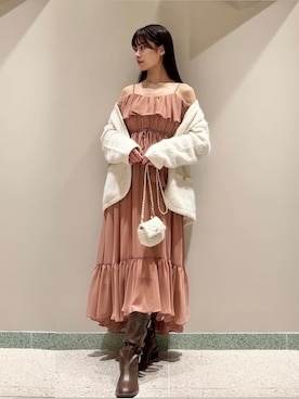 「アイテム（ノーカラージャケット）」を使った、SNIDELさん（レディース・165cm）の秋コーディネート