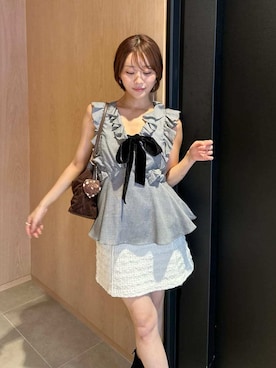 「SNIDEL（スナイデル）のアイテム（トップス）」を使った、SNIDELさん（レディース・153cm）の夏コーディネート