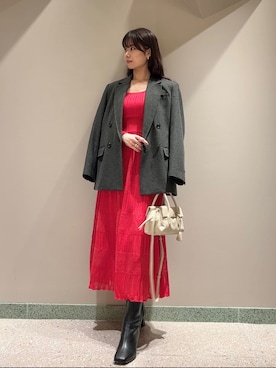 「アイテム（ボストンバッグ）」を使った、SNIDELさん（レディース・165cm）の秋コーディネート