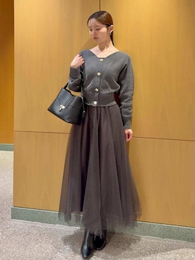 「SNIDEL（スナイデル）のアイテム（シューズ）」を使った、SNIDELさん（レディース・160cm）の冬コーディネート