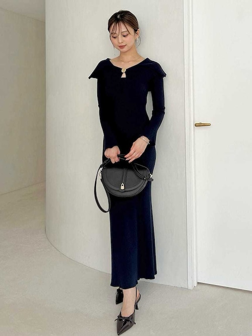 Sustainableデザインフロントニットワンピース（ワンピース）｜SNIDEL