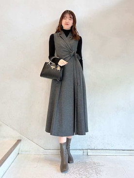 「アイテム（ワンピース/ドレス）」を使った、SNIDELさん（レディース・174cm）の冬コーディネート