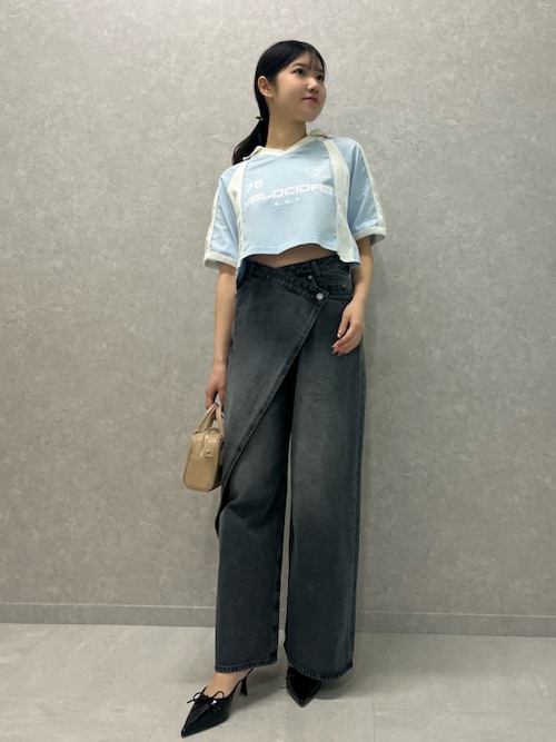 SNIDEL クロップドシャツ　グレー 未使用タグ有り】《SNIDEL》スナイデル シアークロップド