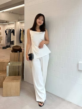 「SNIDEL（スナイデル）のアイテム（シューズ）」を使った、SNIDELさん（レディース・154cm）の夏コーディネート