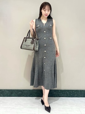 「ニットワンピース」｜SNIDELさん（レディース・162cm）の夏コーディネート