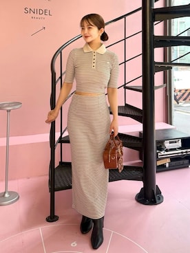 「アイテム（チャーム）」を使った、SNIDELさん（レディース・153cm）の秋コーディネート