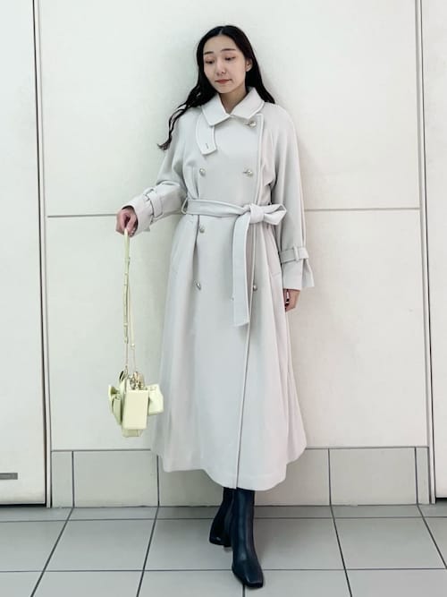 スナイデル ウールカシミヤスタンドカラーコート アイボリー 24AW SNIDEL（スナイデル）の「ウールカシミヤスタンドカラーコート（その他