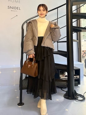 「アイテム（ピアス（両耳用））」を使った、SNIDELさん（レディース・153cm）の冬コーディネート