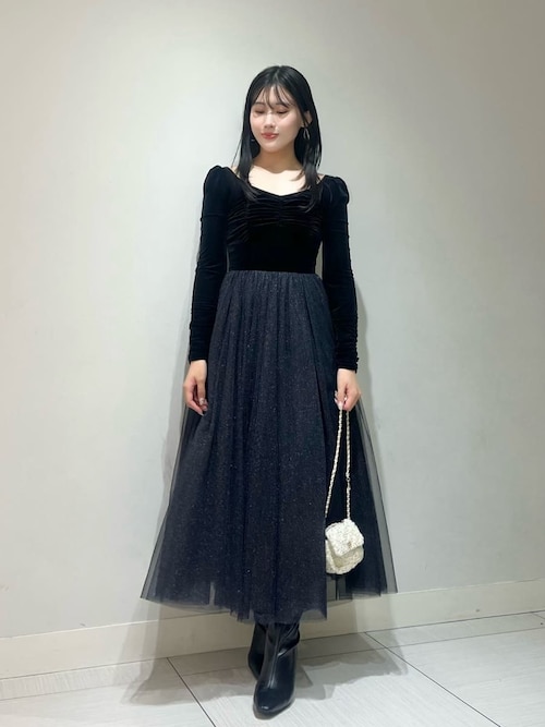 チャコット  チュールワンピース Chacott】ベロア×チュールワンピース（ワンピース）｜Chacott