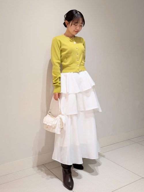 SNIDEL（スナイデル） ワンピース Sustainableニットカーデ×ティアード