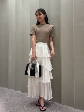 「SNIDEL（スナイデル）のアイテム（トップス）」を使った、SNIDELさん（レディース・160cm）の夏コーディネート