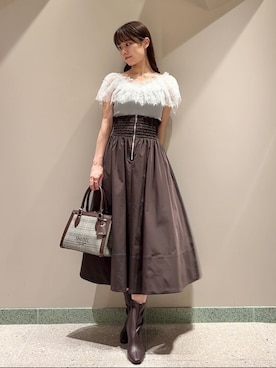 「アイテム（ハンドバッグ）」を使った、SNIDELさん（レディース・165cm）の夏コーディネート