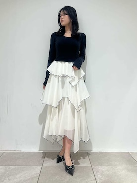 「SNIDEL（スナイデル）のアイテム（シューズ）」を使った、SNIDELさん（レディース・157cm）の冬コーディネート