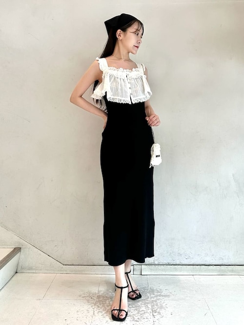 snidelレースワンピース SNIDEL/スナイデル | . #カットレースオフショルワンピース WHT