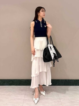 「SNIDEL（スナイデル）のアイテム（バッグ）」を使った、SNIDELさん（レディース・159cm）の夏コーディネート