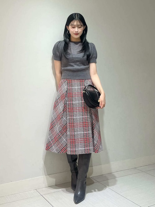 Sustainableロービングチェックミドルスカート（スカート）｜SNIDEL