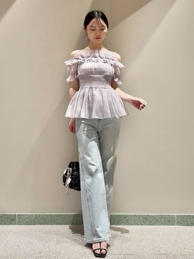 「シアー素材」｜SNIDELさん（レディース・160cm）の夏コーディネート