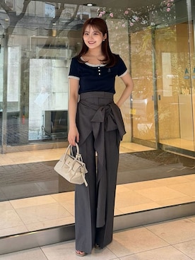 「SNIDEL（スナイデル）のアイテム（パンツ）」を使った、SNIDELさん（レディース・153cm）の春コーディネート