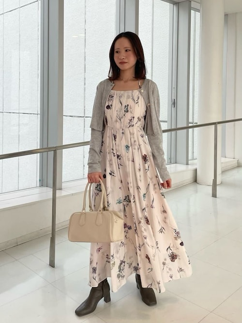 カーデセットフローラルプリントキャミワンピース（ワンピース