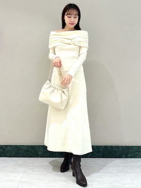「SNIDEL（スナイデル）のアイテム（ブーツ）」を使った、SNIDELさん（レディース・162cm）の冬コーディネート