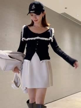 「アイテム（ピーコート）」を使った、SNIDELさん（レディース・159cm）の冬コーディネート