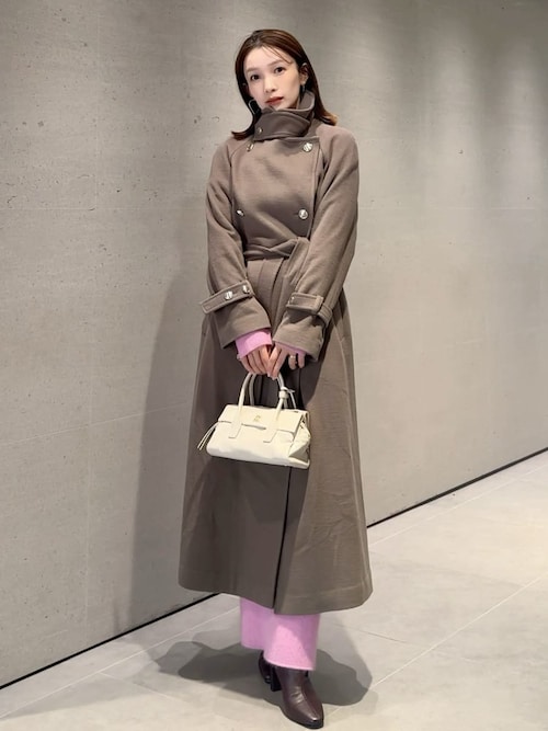 ウールカシミヤスタンドカラーコート（チェスターコート）｜SNIDEL