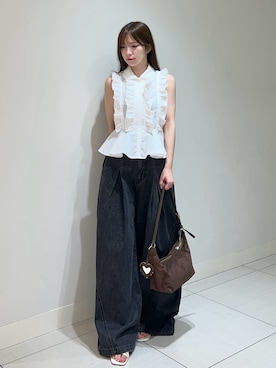「SNIDEL（スナイデル）のアイテム（パンツ）」を使った、SNIDELさん（レディース・155cm）の夏コーディネート