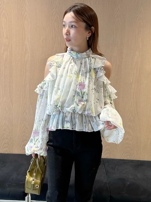 SNIDEL 新品 シフォンボリュームブラウス SNIDEL（スナイデル） (冬セール40%OFF&300円OFF) シフォンボリューム