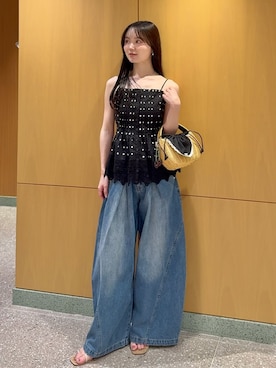 「SNIDEL（スナイデル）のアイテム（かごバッグ）」を使った、SNIDELさん（レディース・160cm）の夏コーディネート
