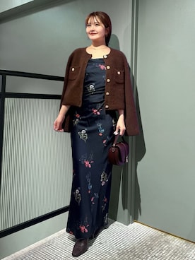 「アイテム（ノーカラージャケット）」を使った、SNIDELさん（レディース・153cm）の秋コーディネート