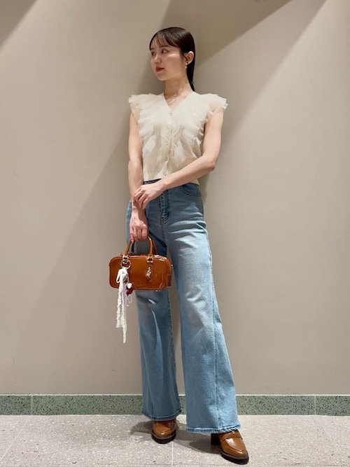 Sustainableチュールフリルニットプルオーバー（ニット/セーター