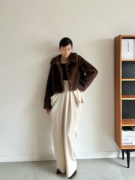 「アイテム（イヤーカフ）」を使った、SNIDELさん（レディース・161cm）の秋コーディネート