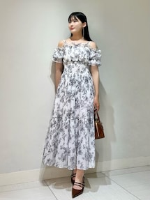 SNIDEL Sustainableオフショルギャザーワンピース Sustainableオフショルギャザーワンピース｜スナイデルの通販