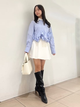 「SNIDEL（スナイデル）のアイテム（パンツ）」を使った、SNIDELさん（レディース・154cm）の冬コーディネート