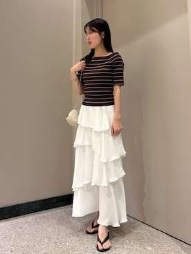 「SNIDEL（スナイデル）のアイテム（トップス）」を使った、SNIDELさん（レディース・158cm）の夏コーディネート